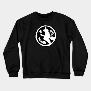 The Chariot Triple Moon Goddess Arcana white on black Crewneck Sweatshirt